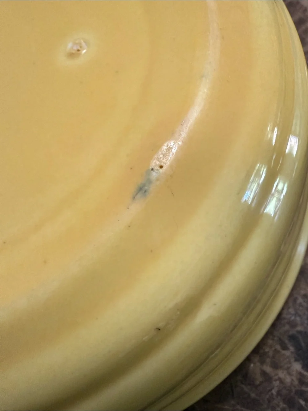 Vintage Bauer Pottery USA Yellow covered casserole bowl with lid.